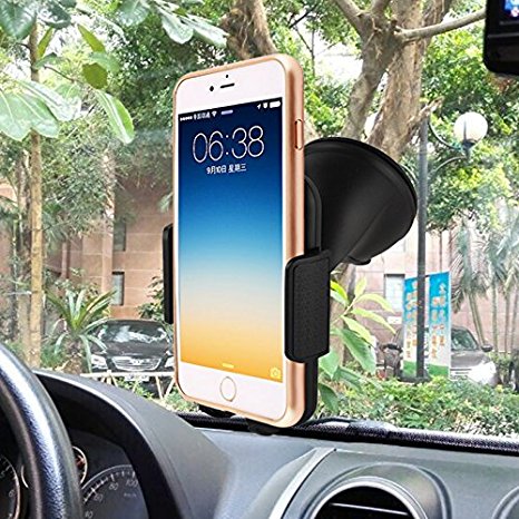 Universal Windshield Car Mount, Asscom Windshield Dashboard Car Holder Cradle for Iphone6 6plus, 6s, 6s plus, 5, 5s, 5c, 4, 4s, Samsung Galaxy S5, S4, S3, Note2/3/4/5 and all 3.5-5.8 Inches Mobile Device