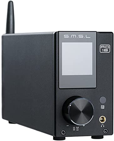S.M.S.L AD18 HiFi Audio Stereo Amplifier with Bluetooth 4.2 Supports Apt-X,USB DSP Full Digital Power Amplifier 2.1 for Speaker,Small 80Wx2 Class D Amplifier with Subwoofer Output