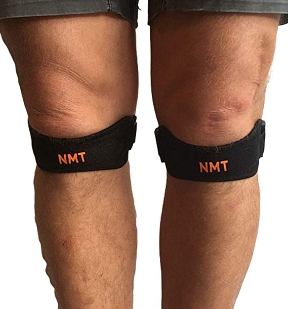 Active Knee Straps by NMT ~ Rapid Knee Pain Relief for Women & Men, Tendonitis ~ Adjustable Support, Joint Balance ~ Aerobics, Basketball, Hiking, Running ~ New Physical Therapy- 2 Pack Black Bands
