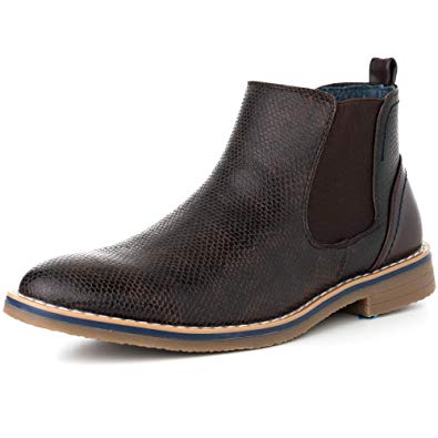 alpine swiss Mens Nash Chelsea Boots Snakeskin Ankle Boot Genuine Leather Lined