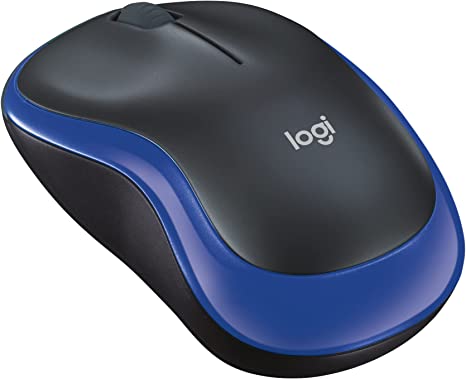 Logitech M185 Wireless Mouse, 2.4GHz with USB Mini Receiver, 12-Month Battery Life, 1000 DPI Optical Tracking, Ambidextrous, Compatible with PC, Mac, Laptop - Blue