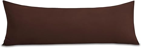 CozyLux Body Pillow Case Cover, Luxury 1800 Series Double Brushed Microfiber Bed Pillow Cases 20x54 inches, Brown Pillow Cover with Envelope Closure