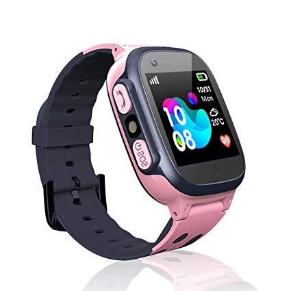 Kids smartwatch Phone Watches for Children with LBS Tracker sim Card Anti-Lost sos Call Boys and Girls Birthday Compatible Android iOS Touch Screen Voice Chat Remote Camera
