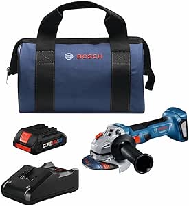 BOSCH GWS18V-8B15 18V Brushless 4-1/2 in. Angle Grinder Kit with (1) CORE18V® 4 Ah Advanced Power Battery