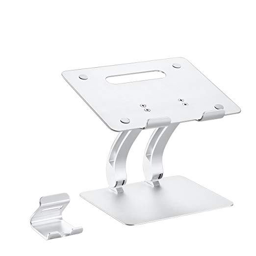 JASTEK Laptop Stand Portable Aluminum Height Adjustable and Angle Adjustable Foldable Stand for Macbook and Notebook Size from 11" to 17" - with Alu Phone Holder Shipped