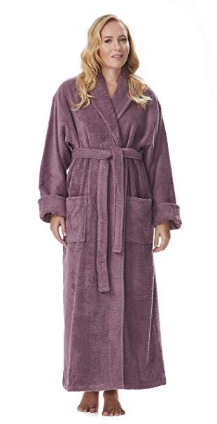 Arus Women's Optimal Style Full Length Thick Shawl Collar Turkish Bathrobe