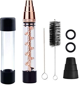 Glass Tube Kit with 2 x Glass bottle 4 x O-Rings 2 x Rubber Caps 2 x Cleaning Brush 1 x Packing Box(Delivery Time:3-5 days) (Rose Gold)