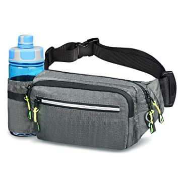 Aocharm Fanny Pack with Water Bottle Holder for Women Men Hiking Waist Bag Outdoors Travel Dog Walking Adjustable Large Waist Size fit for iPhone 8 Plus XS Max 6.5 inches