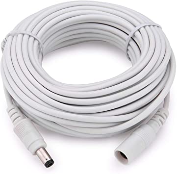 Tonton Power Extension Cable 10M 33Ft 2.1mm x 5.5mm Compatible with 12V DC Adapter Cord for CCTV Security Camera System NVR DVR and Standalone IP Camera(White)
