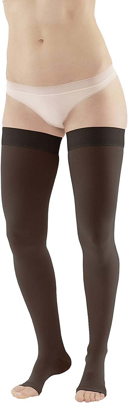 Ames Walker AW Style 212 Medical Support 20 30 OT Thigh Highs w/Band Black