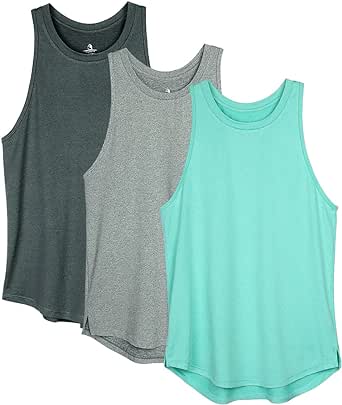 icyzone Women's Racerback Workout Tank Tops - Athletic Yoga Tops, Running Exercise Gym Shirts (Pack of 3)