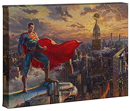 Thomas Kinkade Studios DC Superman Protector of Metropolis 10" x 14" Gallery Wrapped Canvas