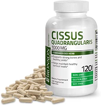 Bronson Cissus Quadrangularis 1000 mg - Strong Bones & Healthy Joints - Non-GMO, Gluten Free, Soy Free, 120 Vegetarian Capsules