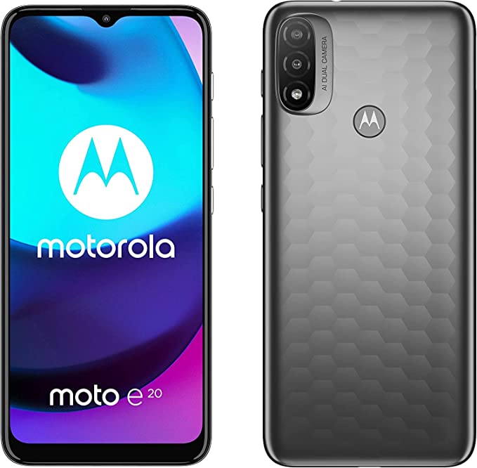 Motorola Moto e20 Dual-SIM 32GB ROM   2GB RAM (GSM only | No CDMA) Factory Unlocked 4G/LTE Smartphone (Gray) - International Version