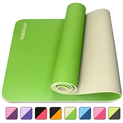 arteesol Yoga Mat, Non-Slip 6mm Thick Large Exercise Mat, Anti-Tear Eco Friendly with Carry Straps, Premium for Pilates, Fitness, Women and Men 183 cm x 61 cm x 6 mm