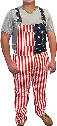 American Flag Overalls Pants Adjustable Straps Womens Mens Jean Coveralls 4th Of July Romper Patriotic Jumpsuits