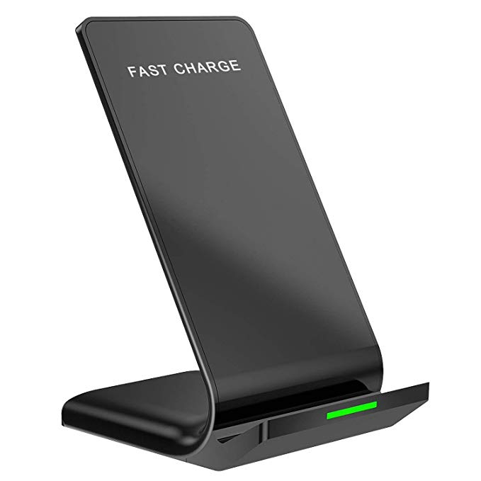 Wireless Charger Vidgoo Qi Certified Advanced 10W Fast Charging Stand Wireless Charger Pad Compatible with iPhone Xs MAX/XR/XS/X/8/8 Plus, Galaxy Note 9/S9/S9 Plus/Note 8/S8 (No AC Adapter)