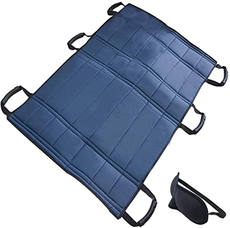 Positioning Pad with Handles Draw Sheet Patient Transfer Board Sheet for Body Lift Transfer Sling Turning for Bariatric Elderly Bed Bound Patients,Care Givers-Reusable & Washable (42.5"×35.4")