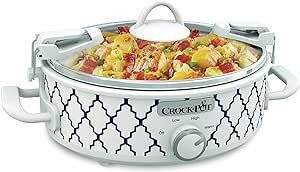 Crockpot 2.5-Quart Mini Casserole Crock Slow Cooker, White/Blue