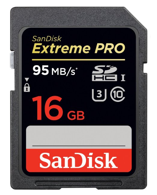 SanDisk Extreme PRO 16GB UHS-I/U3 SDHC Flash Memory Card with up to 95MB/s- SDSDXPA-016G-AFFP