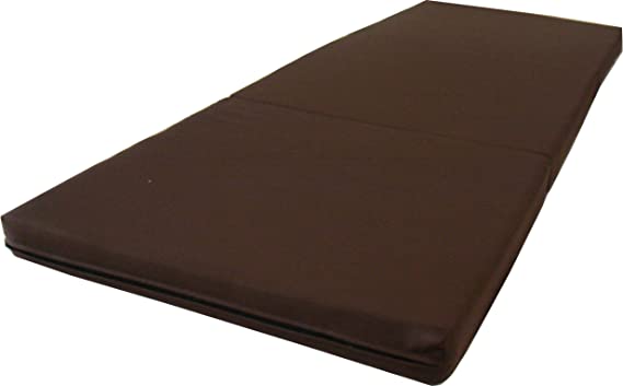 D&D Futon Furniture Brown Trifold Foam Beds 3 x 27 X 75 Inch, Floor Tri-Fold Bed, High Density Foam 1.8 Pounds