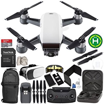 DJI Spark Portable Mini Drone Quadcopter (Alpine White)   DJI Spark Remote Controller EVERYTHING YOU NEED Starter Bundle