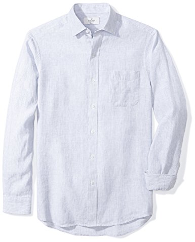 Buttoned Down Men's Classic Fit Spread-Collar Linen Sport Shirt