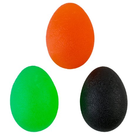 The Friendly Swede Hand, Finger and Grip Strengthening Therapy Stress Balls, Set of 3 Resistance Exercise Squeeze Eggs