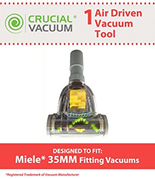 1 Miele 35MM Air Driven Pet Upholstery Turbo Brush Tool Attachment 35mm Designed To Fit Miele & 35mm Fitting Vacuums, Designed & Engineered By Crucial Vacuum