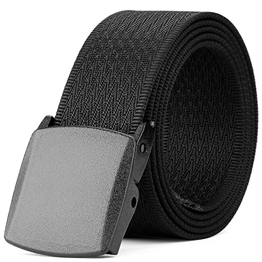 JASGOOD Unisex Nickel Free Belt 15 In Nylon Adjustable Web Belt with Plastic Buckle