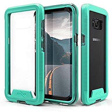 Zizo ION Series Compatible with Samsung Galaxy S8 Plus Case Military Grade Drop Tested with Tempered Glass Screen Protector Teal Clear