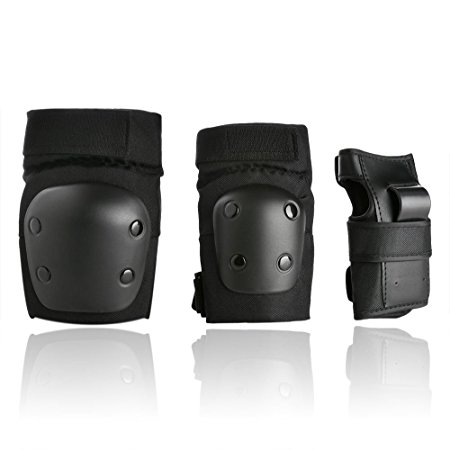 Odoland BMX Bike Gel Knee and Elbow Pads for Kids,Sports Protective Gear Wrist Pads Set for Cycling Skateboarding Skating and Kick Scooter