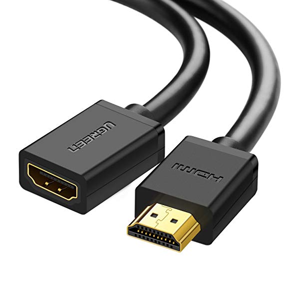 UGREEN HDMI Extension Cable 3ft, HDMI Male to Female HDMI Extender Cord Cable Supports 4K 60Hz 3D HDR for Oculus Rift, PS4/PS3, TV Stick, Nintendo Switch, Blu Ray Player, 3D Television, Roku, Boxee, Xbox 360, Xiaomi mi box, HDTV and Laptop etc. (3ft)
