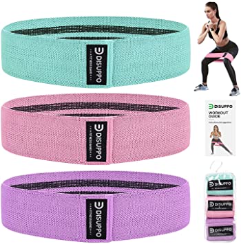 DISUPPO Resistance Bands for Legs and Butt, Workout Hip Bands High Exercise Bands Wide Booty Bands, Fabric Fitness Loop Bands for Body Stretching, Yoga, Pilates