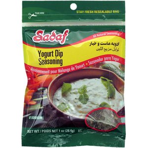 Sadaf Yogurt Cucumber (Mast-o-Khiyar) Dip Mix Seasoning 1 ounce (Pack of 2)