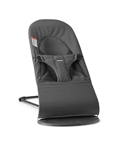 BabyBjörn Bouncer Balance Soft, Dark Gray, Woven/Jersey, Tri-Fabric | 2-in-1 Adjustable Baby Bouncer Seat and Toddler Chair, Newborn to Toddler (8-29 lbs), 4 Positions, Lightweight & Portable