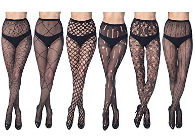 Frenchic Fishnet Women's Lace Stockings Tights Sexy Pantyhose Extended Sizes (Pack of 6) …