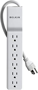 Belkin 6-Outlet Home and Office Power Strip Surge Protector, 4ft Cord