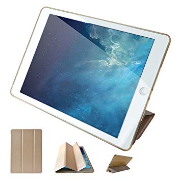 BeneU Lightweight Slim Fit Smart Case Cover for 9.7" iPad Air 1 with Auto Sleep-Wake Case Stand PU Leather exterior Microfiber interior for Model A1474/A1475/A1476 (Gold)