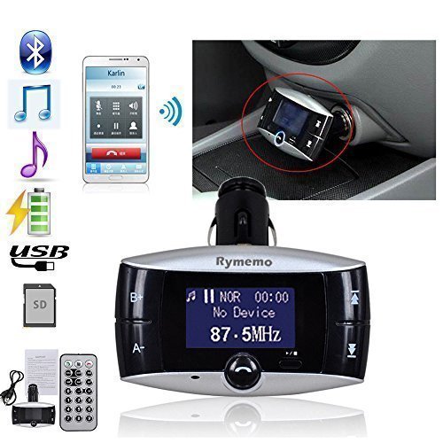 Rymemo Universal LCD Display Bluetooth Wireless Car MP3 FM Transmitter SD MMC USB Modulator Radio Adapter Handsfree Car Kit with Charging Port
