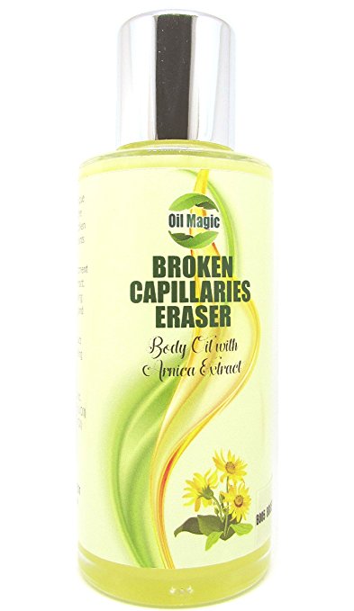 Oil Magic Broken Capillaries Eraser 100ml - Blend of Natural & Organic Essential Oils with Active Ingredients   Arnica Extract for Reducing / Erasing Spider Veins & Damaged Capillaries on Face & Body