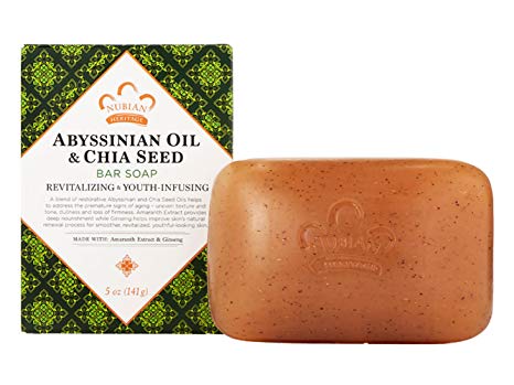 Nubian Heritage Abyssinian & Chia Seed Bar Soap, 5 Ounce