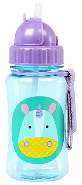 Skip Hop Zoo Straw Bottle, Holds 12 oz, Eureka Unicorn