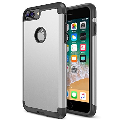 Trianium Protanium iPhone 8 Plus Case with Heavy Duty Protection / Shock Absorption / Dual Layer TPU   Rigid Armor / Scratch Resistant / Reinforced Corner For Apple iPhone 8 Plus Phone Cover -Silver