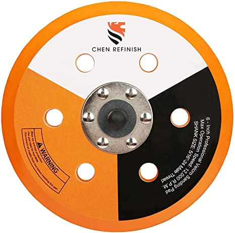 CHEN REFINISH Hook&Loop Face 6-Inch 6 Holes Thickness 10mm Low Profile Dual Action Sander Polishing Backing Pads Bevel Edge