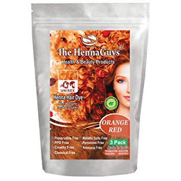 Red Orange Henna Hair Color/Dye 3 Pack - The Henna Guys