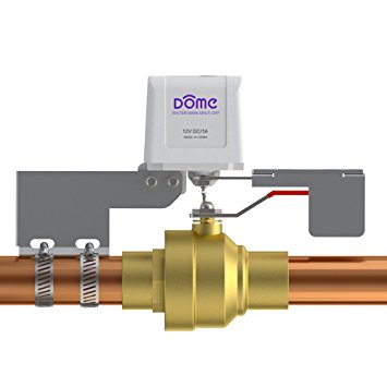 Dome Home Automation Water Shut-Off Valve - For Pipes up to 1 1/2", White (DMWV1)