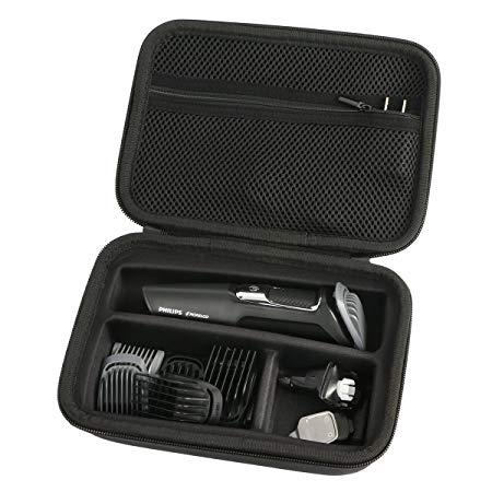 for Philips Series 3000 5000 Multi Grooming Kit for Beard & Hair Nose Trimmer Attachment Hard Case Carrying Travel Bag by Khanka