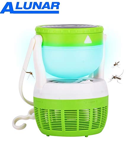 ALUNAR Mosquito Killer Lamp Insect Repellent Bug Fly Zapper Trap Pest Control LED Night Light Portable Hook Tent Camping Hiking Fishing Lantern USB Or Battery Outdoor Garden Patio Backyard (Green)