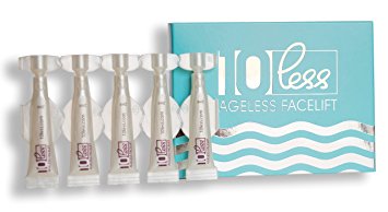10 Less Ageless Facelift Anti Aging Instantly -LOOK 10 YEARS YOUNGER-Hyaluronic Acid  Stem Cells- Bye Bye Under Eye Bags, Dark Circles, Wrinkles, Puffiness.For 50 Applications, 5 Vials x 2ml.